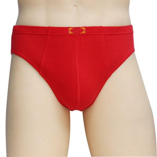 

Men Pure Cotton Underwear China red Lucky style Russia Europe Gentleman Sleepwear Briefs High waist big size Sexy elasticity slim Underpants