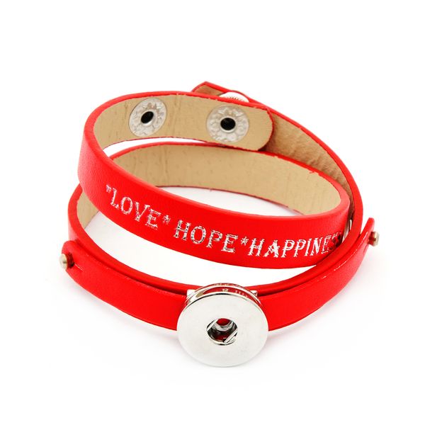 

noosa chunks ginger snaps jewelry love hope pu leather 18mm snap button bracelet for women men snap button jewelry, Golden;silver