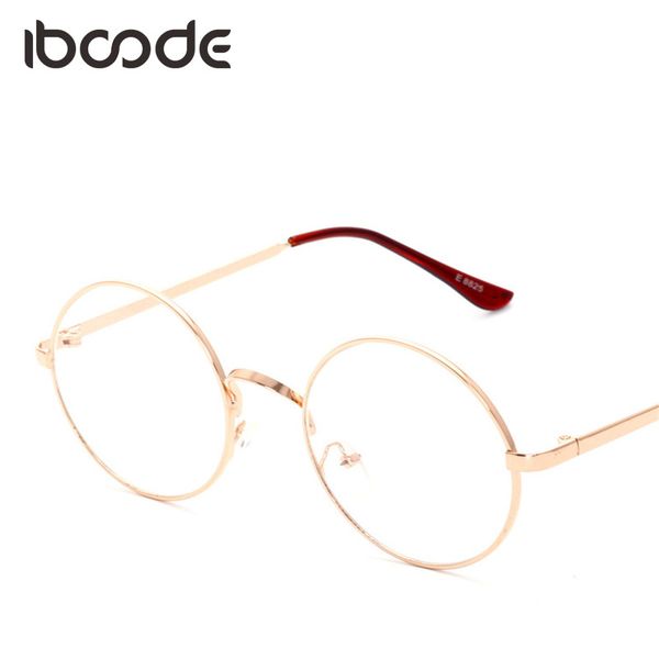 

iboode round myopia optical glasses frame clear lens plain eyeglasses vintage fashion men women retro big glasses, Silver