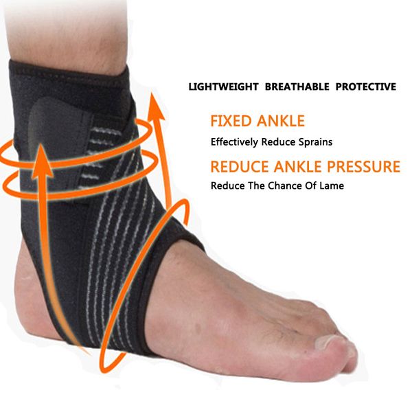 

1 pcs gym ankle support running adjustable protection black foot bandage elastic ankle brace band guard sport safety men woman, Blue;black