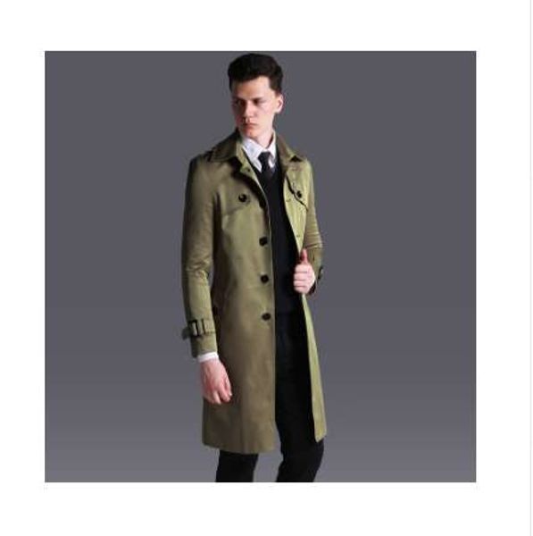 

new arrivals long trench coat for mens single breasted slim fit khaki pea coat england male plus size 6xl overcoat, Tan;black
