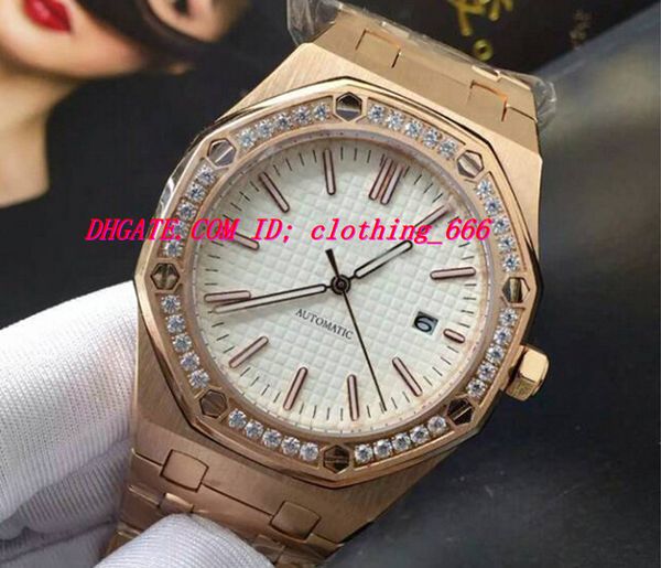 

rose gold case date stainless steel bracelet quartz fashion men watch luxury watches wristwatch men's watches, Slivery;brown