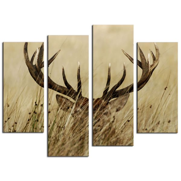 abstrakte Kunst Hirsch Geweih Leinwand Ölgemälde Wand Kunst Poster Dekor
