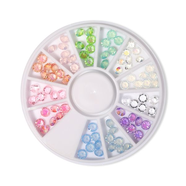 

born queen ab color nail rhinestones sharp bottom resin rhinestones 3d manicure nail art decorations jewelry in wheel, Silver;gold