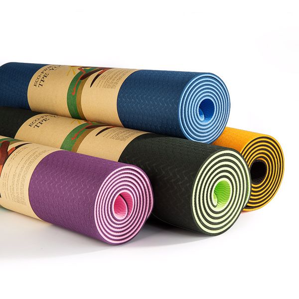 

yoga mat with strap 2018 new eco friendly non slip exercise tpe yoga mat for men & women outdoor and indoor 1830*610*6mm