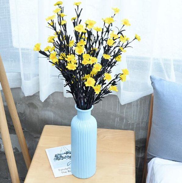 

8 heads cute pe daisy artificial decorative flower wedding flower bouquet home room table decoration multi colors