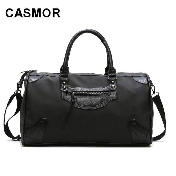 

casmor women men travel bag handbag beach shoulder bag crossbody pu large capacity fashion couples nylon package