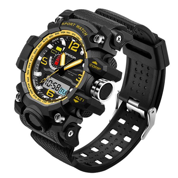 

men women digital watch multi function 30 meter water resistant back light luminous satch alarm sport watches reloj, Slivery;brown