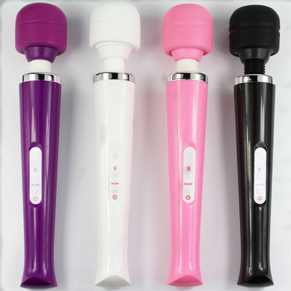 Recarregável forte Audlt produto do sexo USB vibrando Varinha Mágica massageador pescoço clitóris vibrador martelo brinquedo sexual AV vibrador para as mulheres S19706