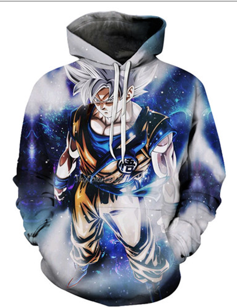 

новые моды для мужчин / женщин dragon ball гоку смешно 3d печатных crewneck толстовка толстовки мода повседневная толстовки h14, Black