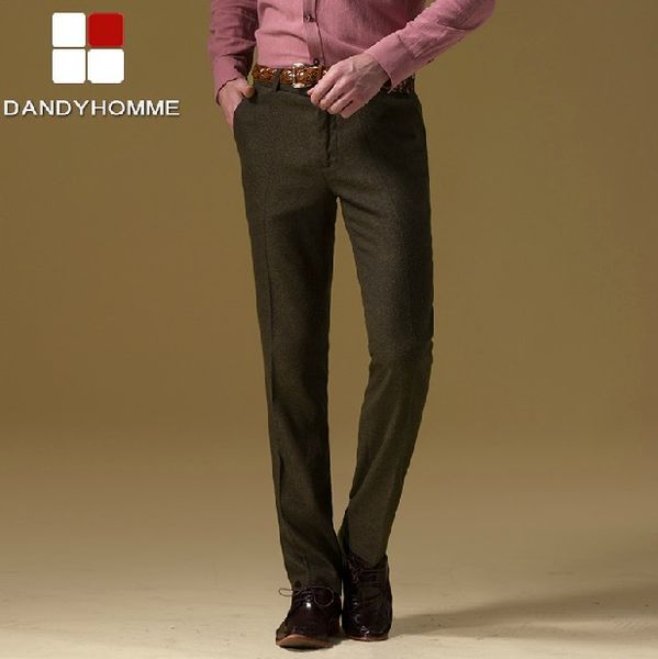 

dandy homme 2017 men autumn slim blue brown casual pure color business wedding groom suits long pants blazers pant, White;black