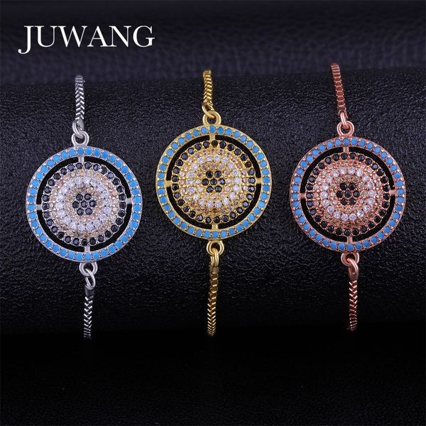

bracelet & bangle for women micro pave cubic zirconia turkish bracelets jewelry evil eye round pendant 1, Black