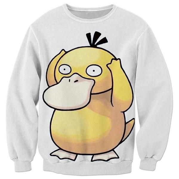 

2017 new fashion men women cool 3d print psyduck style sweatshirt enchantress pullover streetwear clothing, Black