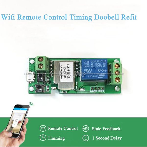 Freeshipping dc 5 V 12 V Sonoff WiFi Kablosuz Akıllı Anahtarı Röle Modülü F Akıllı Ev Apple Android telefon app