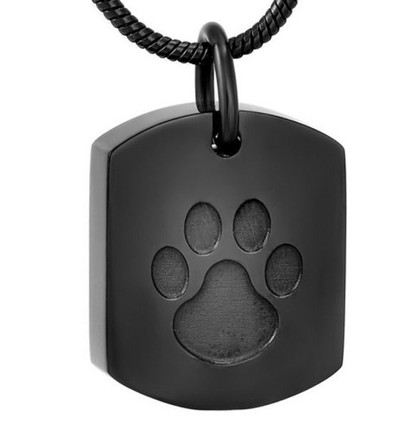 

wholesale custom memorial pet bones and ashes box square footprint of the bottle pendant urn funeral cremation necklace fashion jewelry, Silver