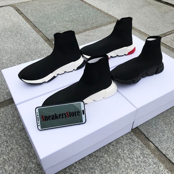 

2019 new de igner neaker peed runner fa hion hoe ock triple black boot red flat trainer men women ca ual hoe port with du t bag