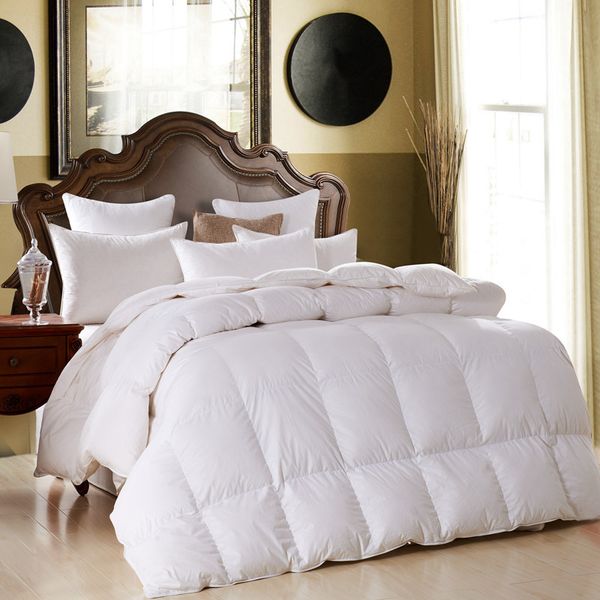 

100% white goose down single double warm feather core winter home duvets pink quilted comforters soft comfortable 100% cotton