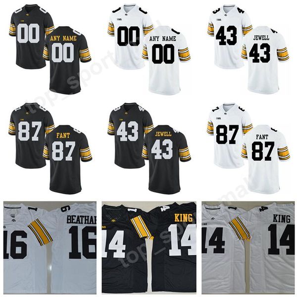 

make custom 87 noah fant jerseys 16 kyshaun bryan 43 josey jewell black white college football iowa hawkeyes jerseys men sale, Black;red