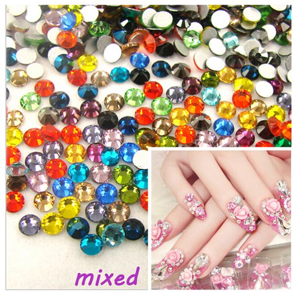 

nail art cystals mix colors glass non fix flat back rhinestone ss3 ss4 ss5 ss6 ss8 ss10 ss12 ss16 ss20 ss30 decoration, Silver;gold