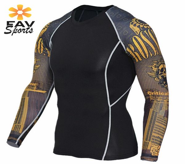 

winter outdoor running compression tshirt dry fit gym long sleeve shirt men sports rashard cycling jerseys gym fitness clothing, Black;blue