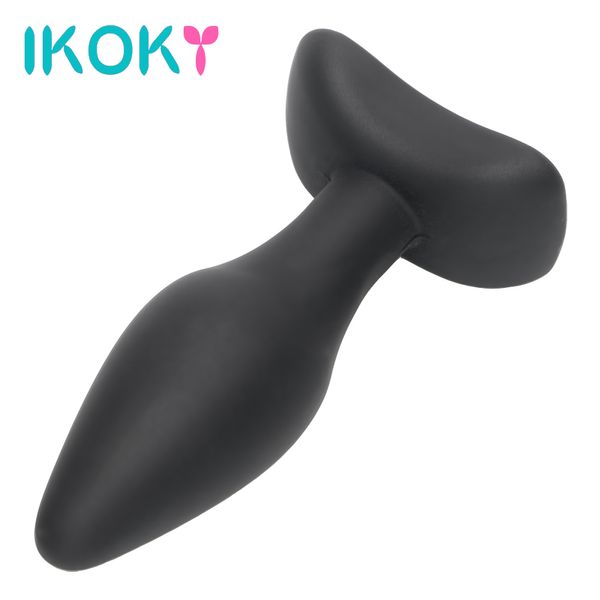 IKOKY силиконовые простаты массажер черный продукты для взрослых анальный плагин анальный секс игрушки для мужчин женщин анальная пробка для начинающих эротические игрушки S924