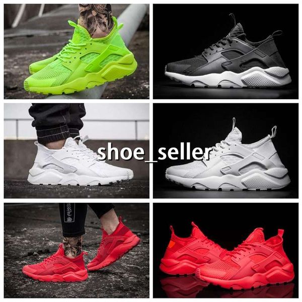 

2018 Air Huarache 4 Men Women Running Shoes All White Huraches Ultra Breathe Huaraches Mens Trainers Hurache Sports Sneakers Size 36-46