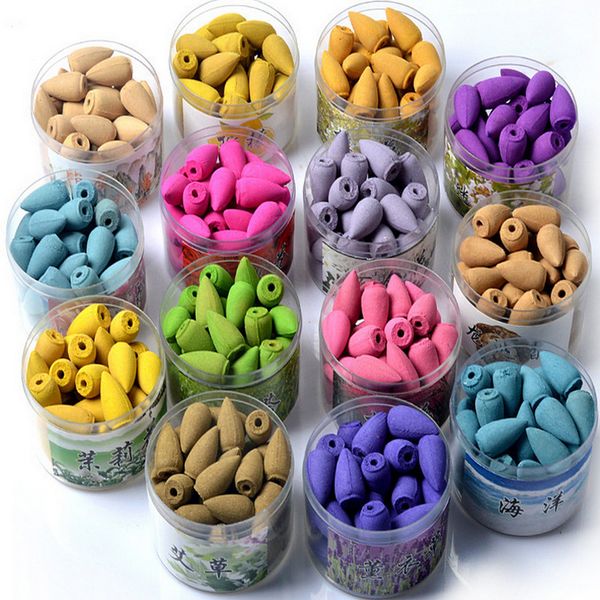 

40 pcs natural smoke backflow cone incense indoor aromatherapy bullet sandalwood lavender jasmine in box tower