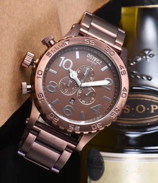 

Original box 2018 new man luxury quality watch tainle teel bracelet quartz movement all function n51 30