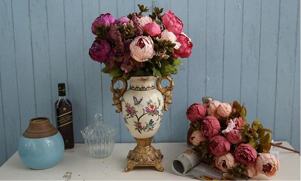 

2pcs / еѬи 13 branch / бђке икђвенне ве пион Ѭкие flores artificiales подделнй елк r