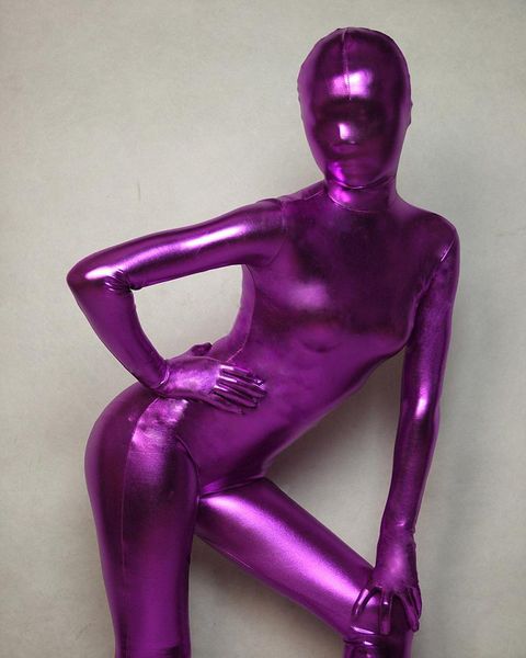 

violet latex spandex jumpsuits full body tights bodysuit zentai cosplay suit fancy dress, Black