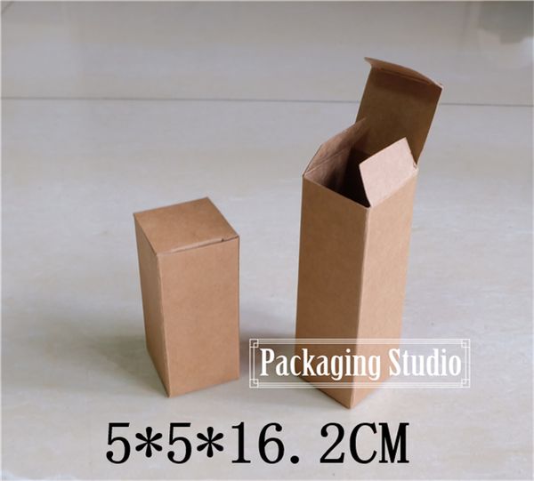 Großhandel - Kostenloser Versand Brown Party Geschenk Karton Parfümflasche Fackel Paket Kraftpapier Boxen 5 * 5 * 16,2 cm