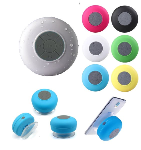 Wasserdichter Mini BTS-06 kabelloser tragbarer Bluetooth-Freisprechlautsprecher für die Dusche MP3-Musikplayer mit Mikrofon für iPhone x Samsung S9 Plus