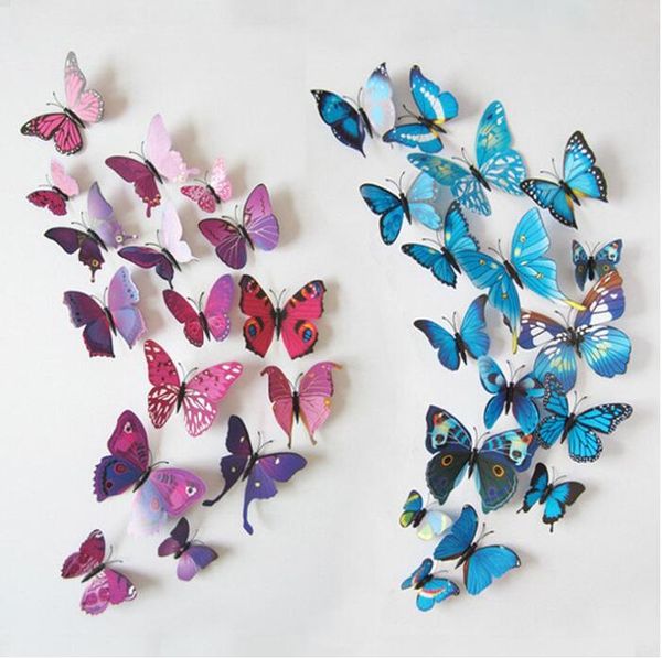 

3D бабочки холодильник Магнит обои украшение комнаты бабочка стикер стены на стен