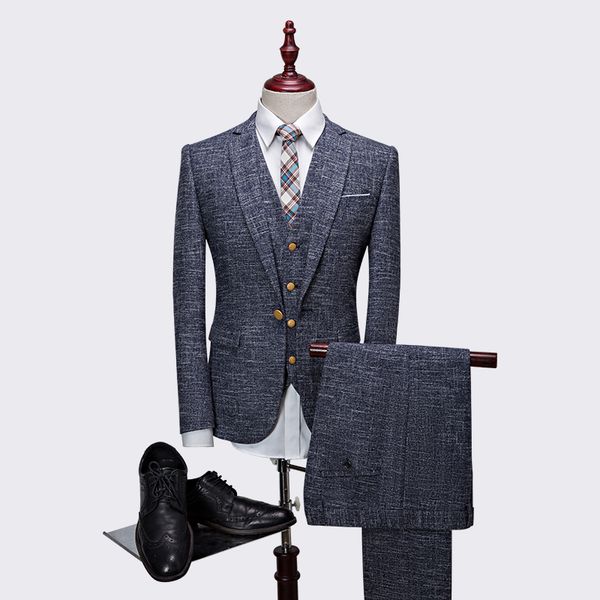 

wool gray plaid men tuxedos wedding auits gentleman style custom made men's suits tailor suit blazer suits for men 3 piece, White;black