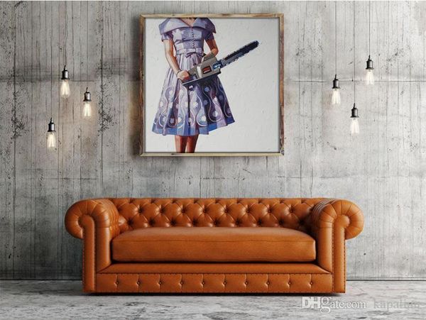

kelly reemtsen woman with chainsaw art works home decor art poster print 16 24 36 47 inches