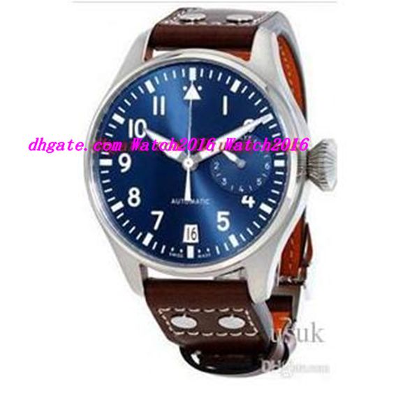 

2018 fashion luxury wristwatch big pilot midnight blue dial automatic men's watch 46mm mens watch watches, Slivery;brown