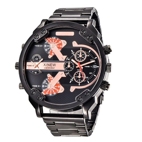 

fast sending men's fashion luxury watch stainless steel sport analog quartz mens wristwatch bracelet gift drop ship l0808, Slivery;brown