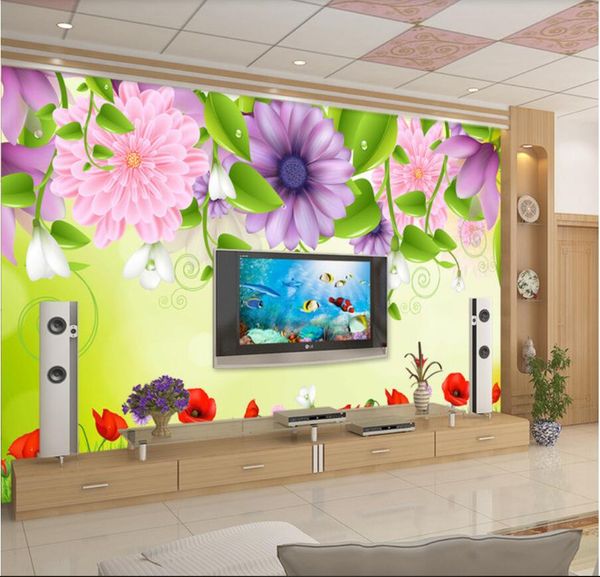 

3d room wallpaper custom p non-woven mural fantasy flower tv background wall painting wallpaper murals wall wallpaper for walls 3 d