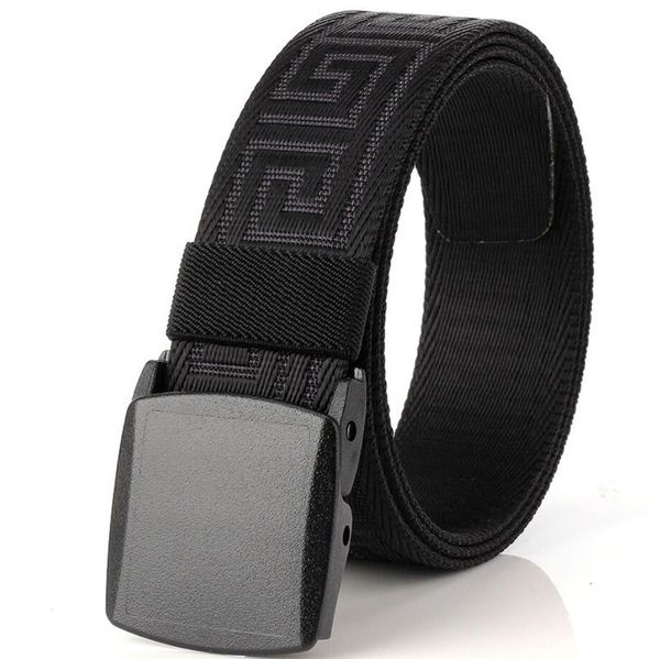 

3.8cm slim men and women canvas belt fashion pom automatic buckle belt for women man outdoor fans tactical equipment, Black;brown