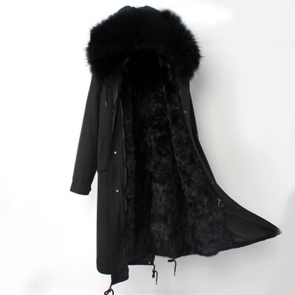 

2018 autumn and winter new star mink fur parkas, Black