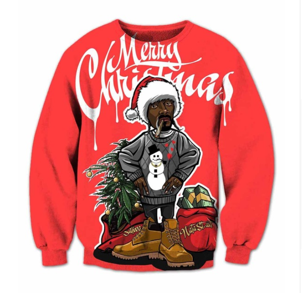 

wholesale-fashion womens/mens new year hip hop super rapper funny 3d print casual sweatshirt qq025, Black