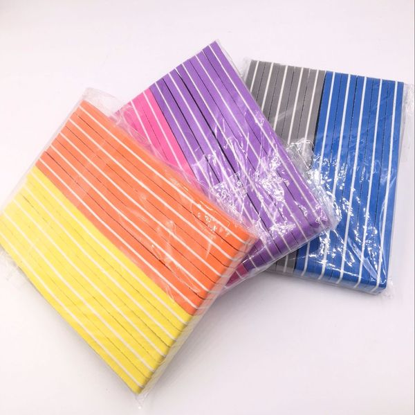 

30pcs 6 colors nail file available sunshine nail art buffers 100/180 washable for finger polish
