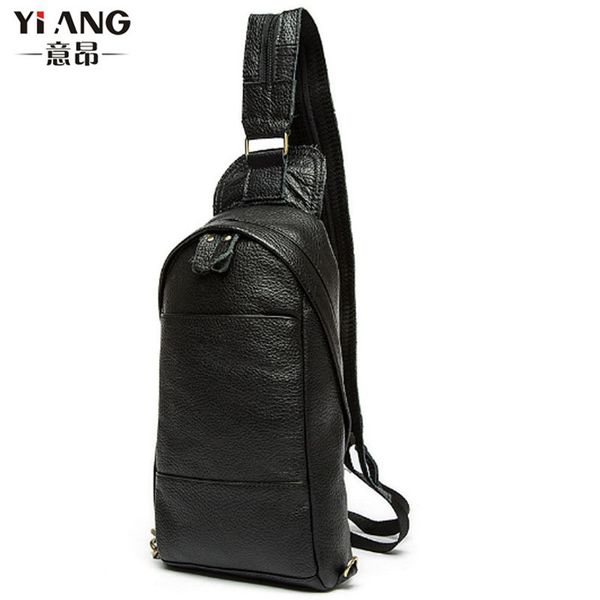 

genuine leather trend men back pack travel sling chest bag multipurpose riding fashion messenger single shoulder pouch