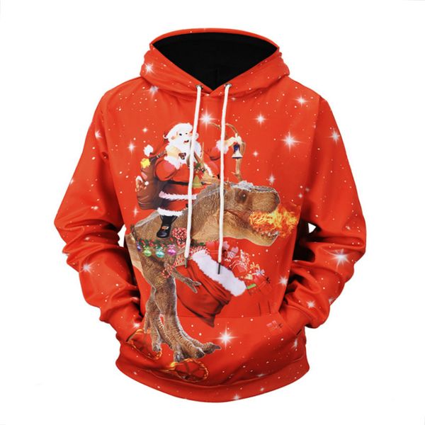 

hip hop hoodies sweatshirts men 2018 christmas gifts santa claus christmas 3d print male hoody winter male pullover, Black