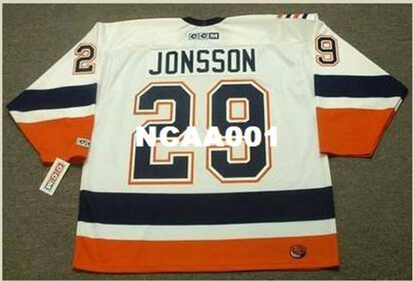 

мужчины #29 кенни йонссон нью-йорк айлендерс 2002 скк ретро главная хоккей джерси или обычай любое имя или номер ретро джерси, Black;red