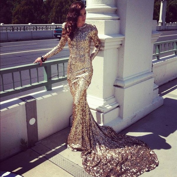 

formal evening dresses women's long sleeve sequin golden bridal gown special occasion prom bridesmaid party dress 17lf204, Black;red