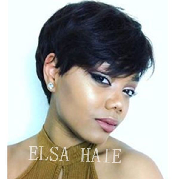 Pixie Short Cut Lace Front Ladies Wig None Lace Wig For Black