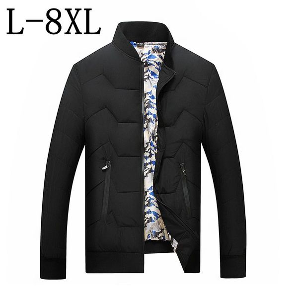 

8xl 7xl 6xl 2018 new arrival winter jacket men cotton padded thick warm mens winter coat casual mens jackets and coats, Black