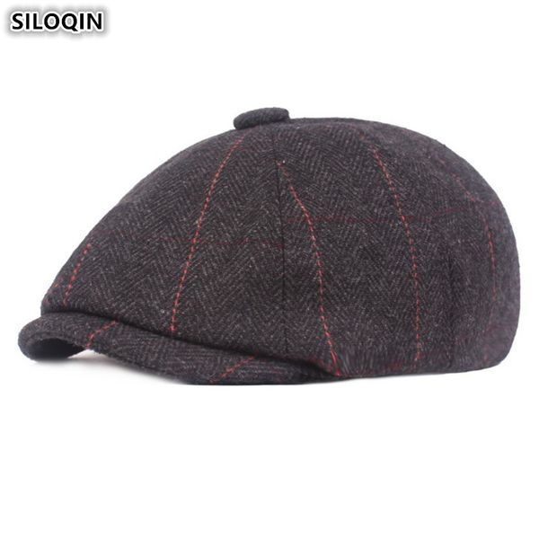 

siloqin autumn men's hat warm berets simple flat cap for men elastically adjustable brands winter dad's hats chapeau de l'hom, Blue;gray