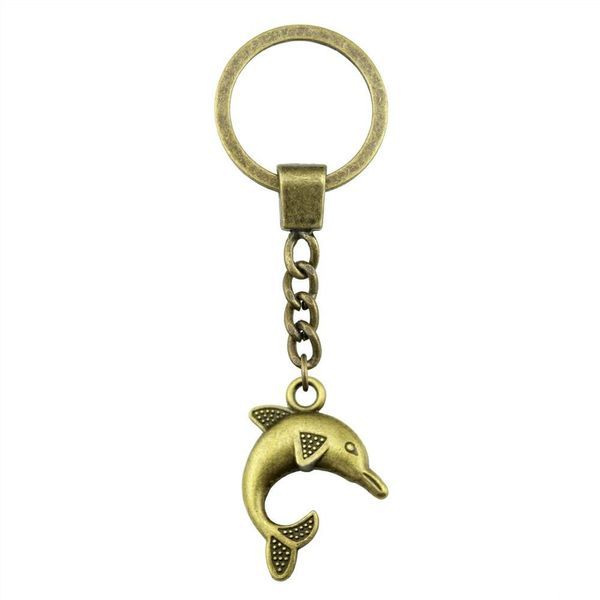

6 pieces key chain women key rings fashion keychains for men 3d dolphin 31mm, Slivery;golden